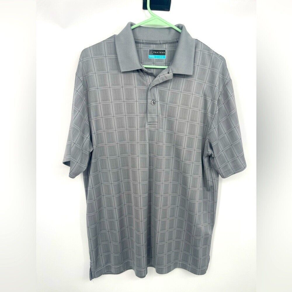 Men's PGA‎ Tour Large gray short sleeve polo